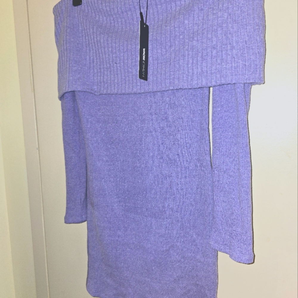 Ellie Sweater mini dress - Lavender - Picture 3 of 4